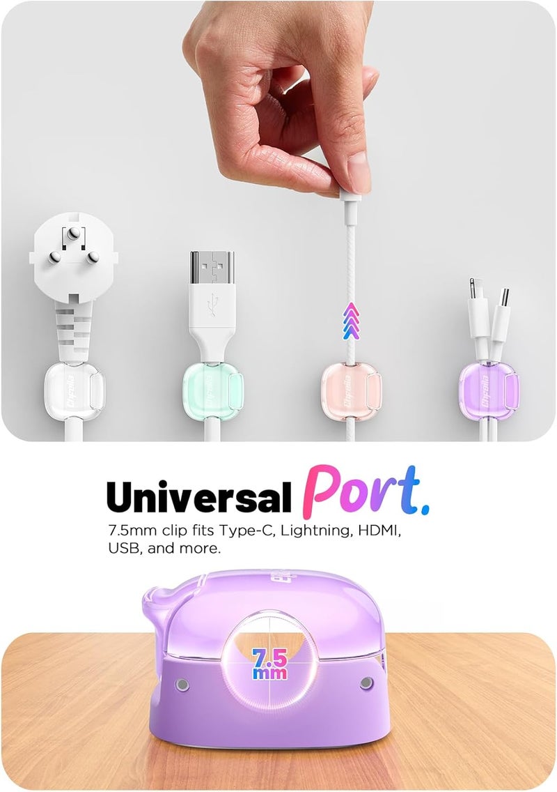 Chfeila Cable Clips,8 Pack Cord Holder Cord Organizer Clasp [Strongest Adhesive] Cord Clips Phone Charger Wire Clips Cord Organizer for Appliances Home Office Desktop Nightstand Kitchen Cute Desk Accessories - Image 4